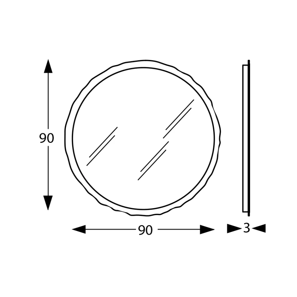 Specchio Rotondo con Illuminazione LED Integrata Made in Italy - Vinci Viadurini