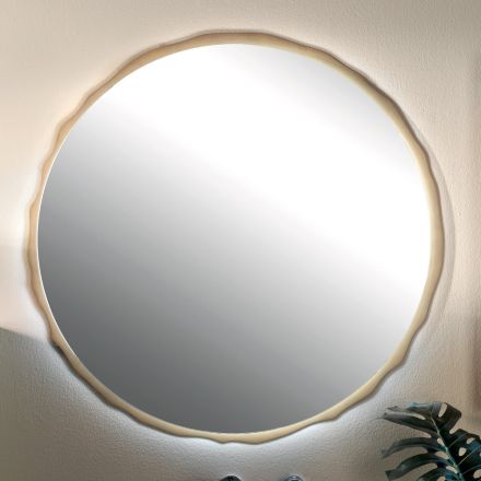 Specchio Rotondo con Illuminazione LED Integrata Made in Italy - Vinci Viadurini