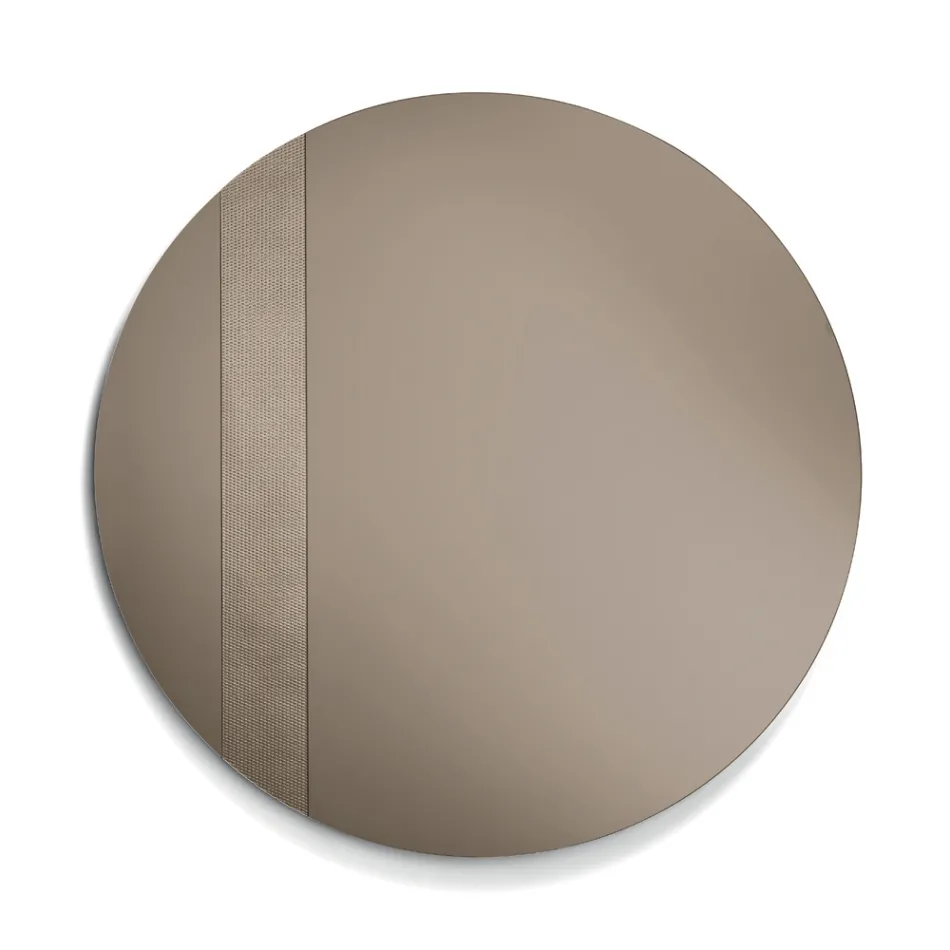 Specchio Rotondo con Inserto a Rete Made in Italy - Brigitta Viadurini