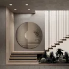 Specchio Rotondo da Parete con Inserto a Rete Made in Italy - Annabella Viadurini