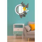 Specchio Rotondo di Design Moderno in Legno Colorato con Farfalle - Battito Viadurini