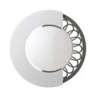 Specchio Rotondo in Ferro con Decoro al Lato Made in Italy - Lucchetto Viadurini