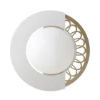 Specchio Rotondo in Ferro con Decoro al Lato Made in Italy - Lucchetto Viadurini