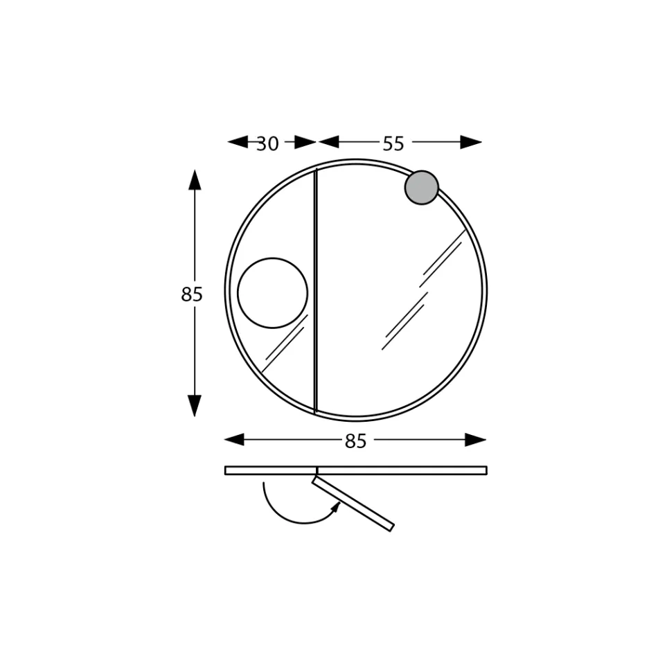 Specchio Rotondo in Legno e Specchio Ingranditore Made in Italy - Marie Viadurini