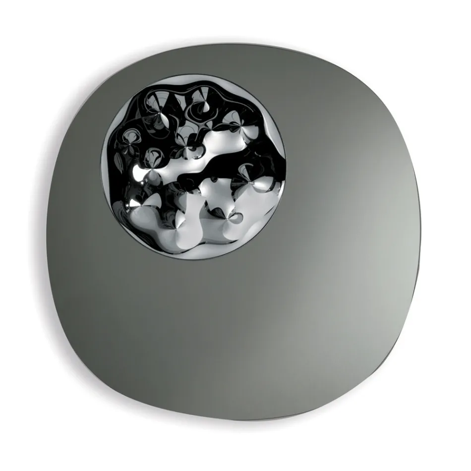 Specchio Sagomato Con Inserto in Vetro Mosso Made in Italy - Adalberta Viadurini