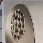Specchio Sagomato Con Inserto in Vetro Mosso Made in Italy - Adalberta Viadurini