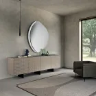 Specchio Sagomato Con Semi Cornice in Vetro Fuso Made in Italy - Abigaille Viadurini