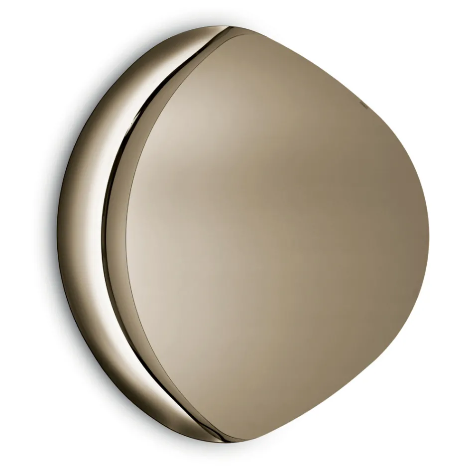 Specchio Sagomato Con Semi Cornice in Vetro Fuso Made in Italy - Abigaille Viadurini