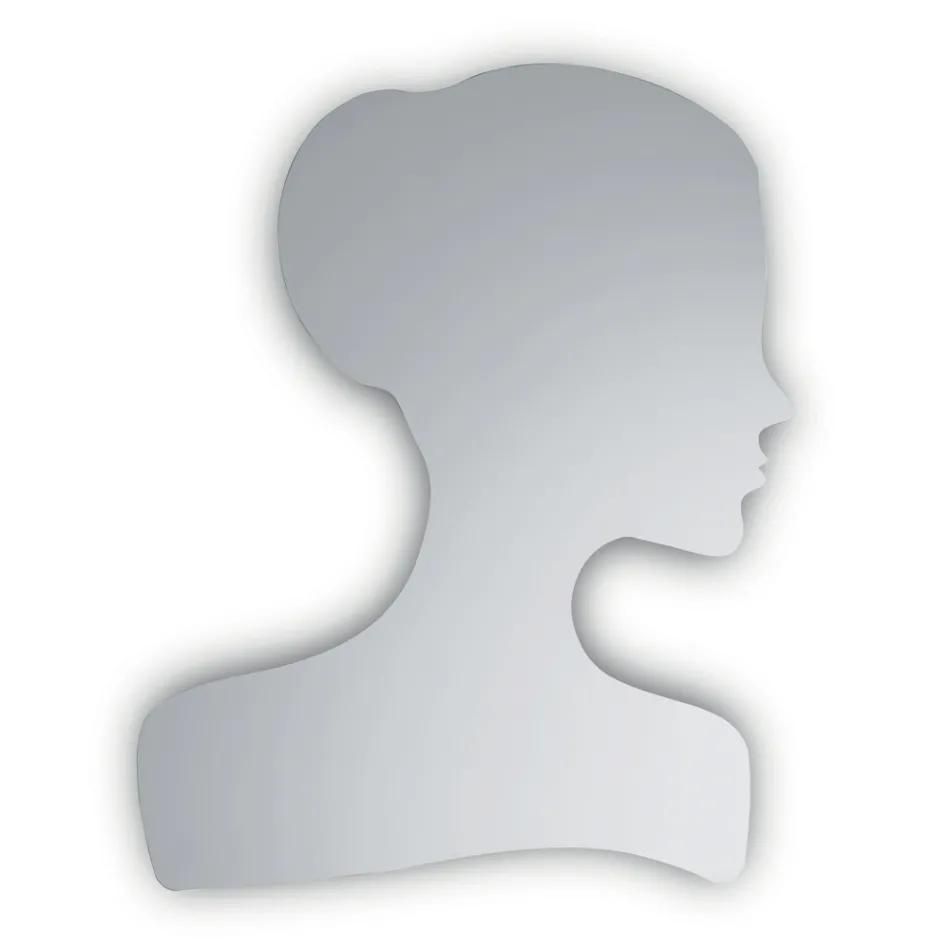 Specchio Sagomato con Volto di Donna Realizzato in Italia - Brunilde Viadurini