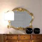 Specchio Stile Classico con Cornice Foglia Oro Made in Italy - Prezioso Viadurini