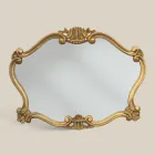Specchio Stile Classico con Cornice Foglia Oro Made in Italy - Prezioso Viadurini