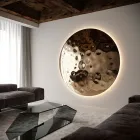 Specchio Tondo da Parete in Vetro Martellato di Design Made in Italy - Clea Viadurini