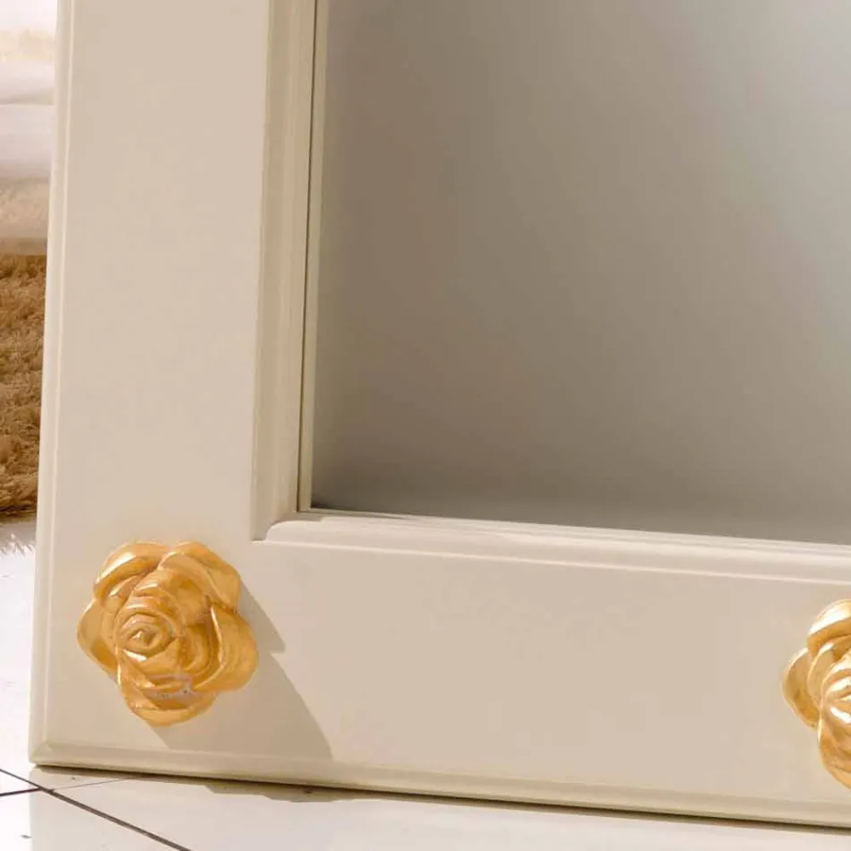 Specchio verticale da terra / muro con decorazioni Abel, fatto a mano Viadurini