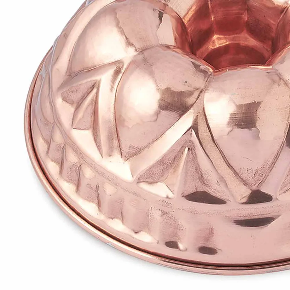 Stampi per Dolci Ciambella in Rame Stagnato a Mano Tondo con Decoro - Gianandrea Viadurini