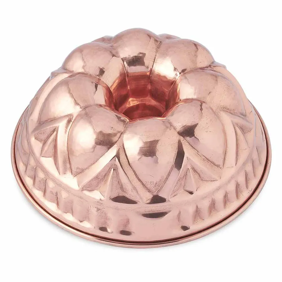 Stampi per Dolci Ciambella in Rame Stagnato a Mano Tondo con Decoro - Gianandrea Viadurini