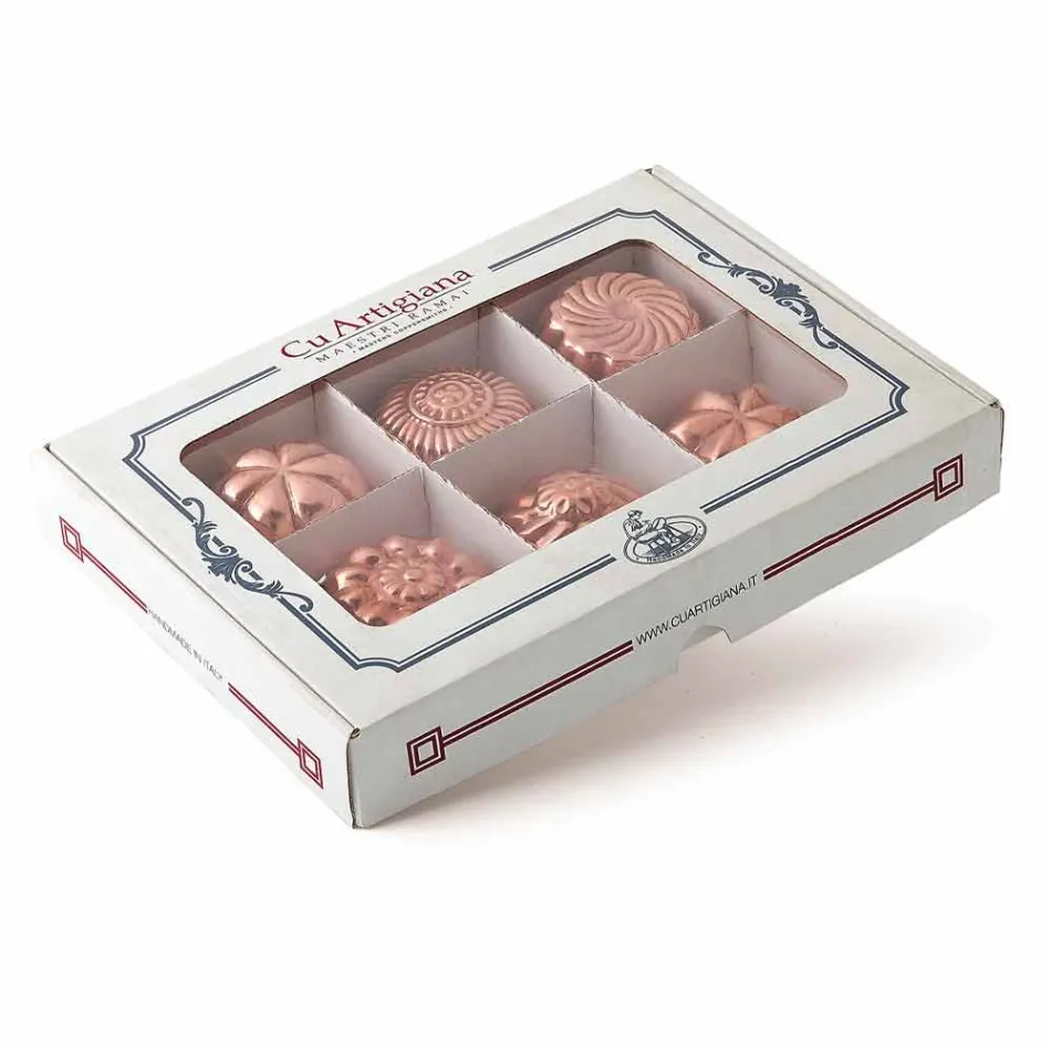 Stampi per Dolci in Rame Stagnato a Mano Design Misto 6 Pezzi - Giandaniele Viadurini