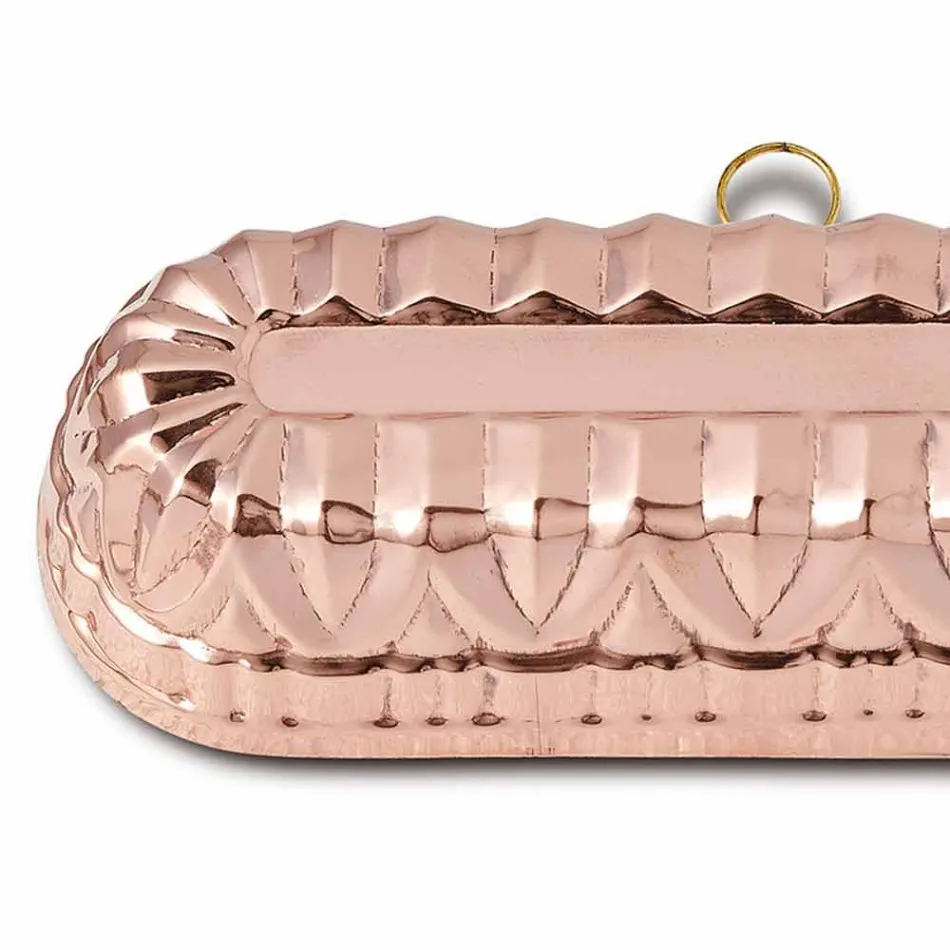 Stampo per Dolci Plumcake Ovale in Rame Stagnato a Mano 30x11 - Gianclaudio Viadurini