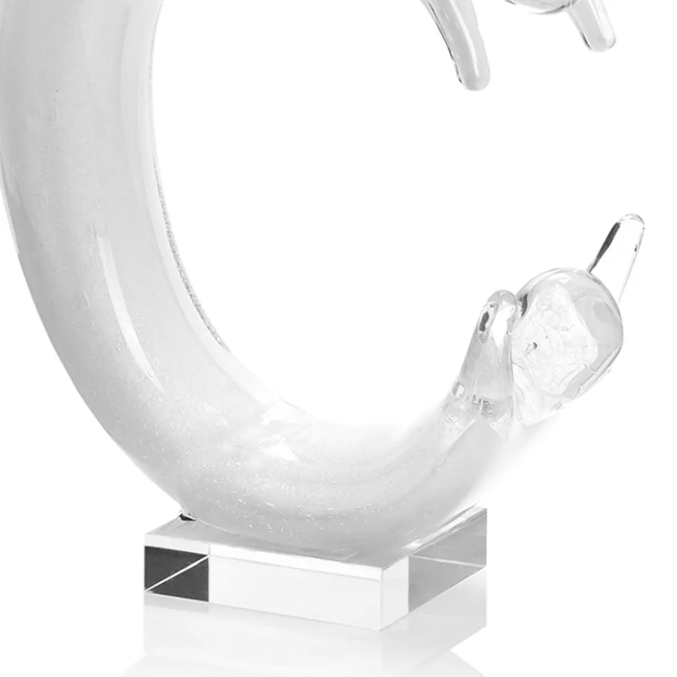 Statua Scultura Soprammobile in Cristallo Colorato Design di Lusso - Libera Viadurini