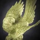 Statuina a Forma di Pappagallo in Ceramica Lavorata a Mano in Italia - Pagallo Viadurini