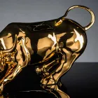 Statuina a Forma di Toro in Ceramica Lavorata a Mano Made in Italy - Bulino Viadurini