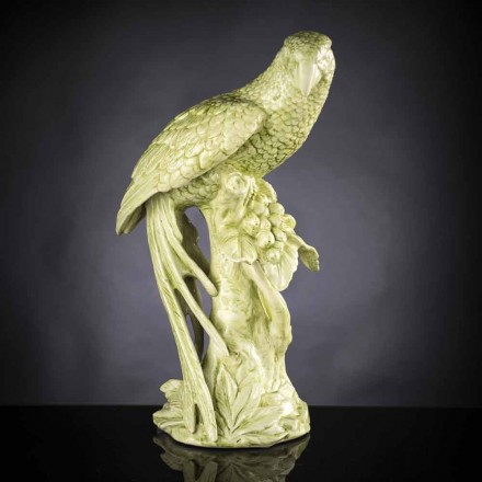 Statuina Artigianale a Forma di Pappagallo in Ceramica Made in Italy - Pagallo Viadurini