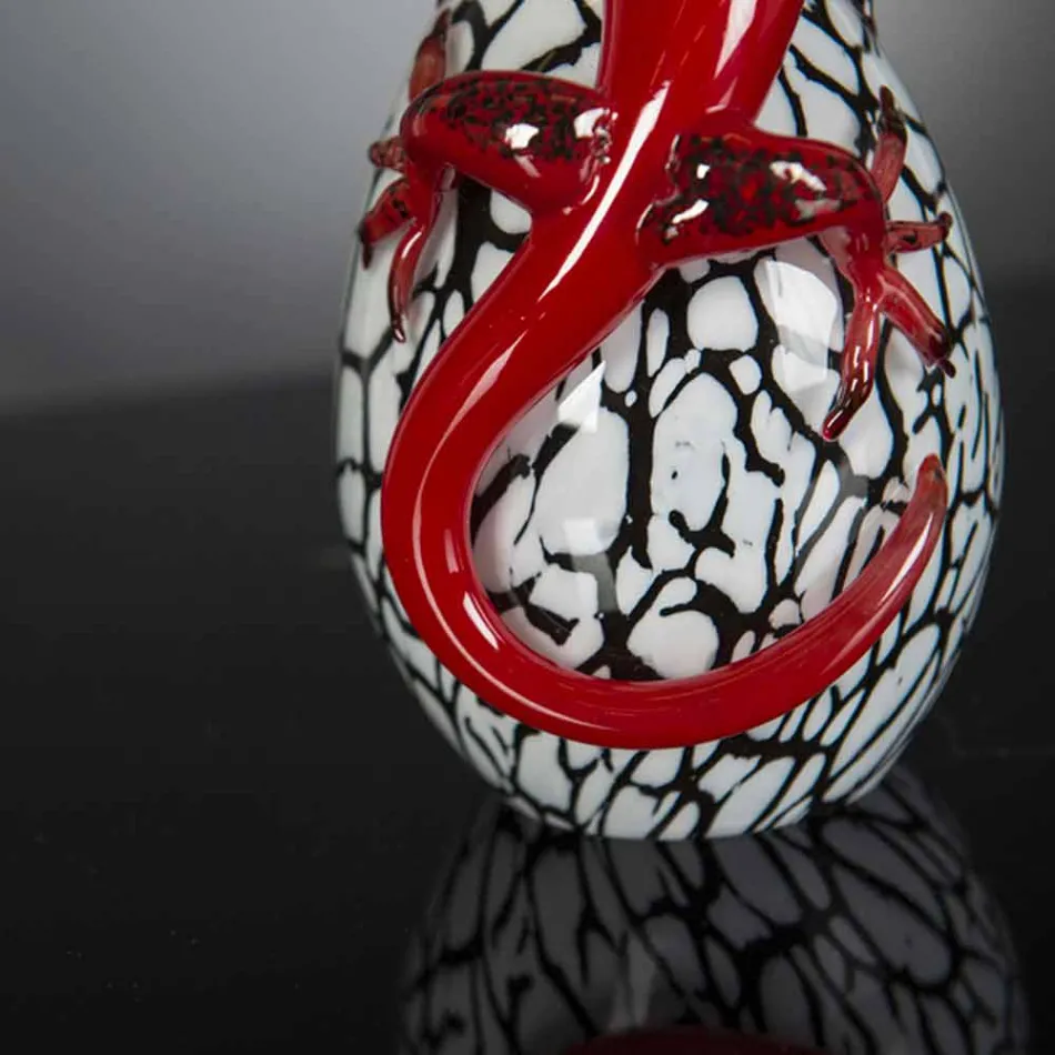 Statuina Decorativa in Vetro a Forma di Uovo con Geco Made in Italy - Huevo Viadurini