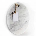 Tagliere Moderno Ovale in Marmo Bianco di Carrara Made in Italy - Masha