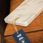 Tagliere Rettangolare in Marmo Bianco di Carrara Made in Italy - Masha Viadurini