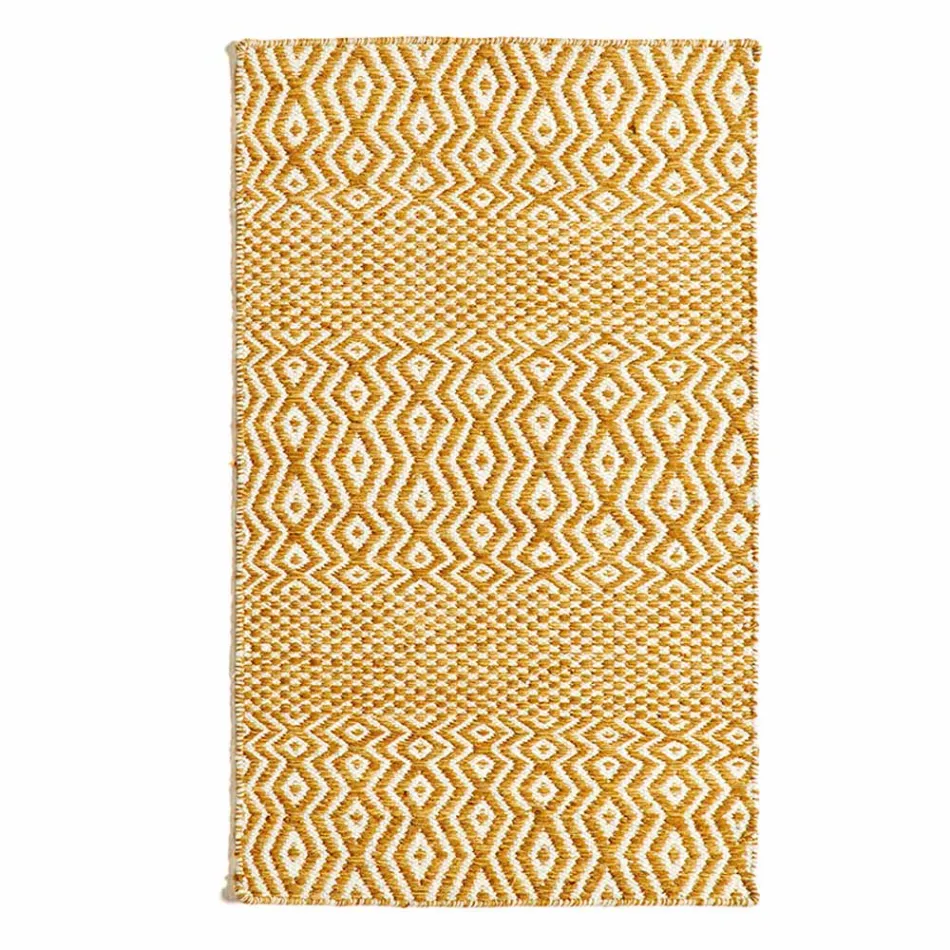 Tappeto da Salotto Design Moderno in Lana e Cotone Fatto a Mano - Minera Viadurini