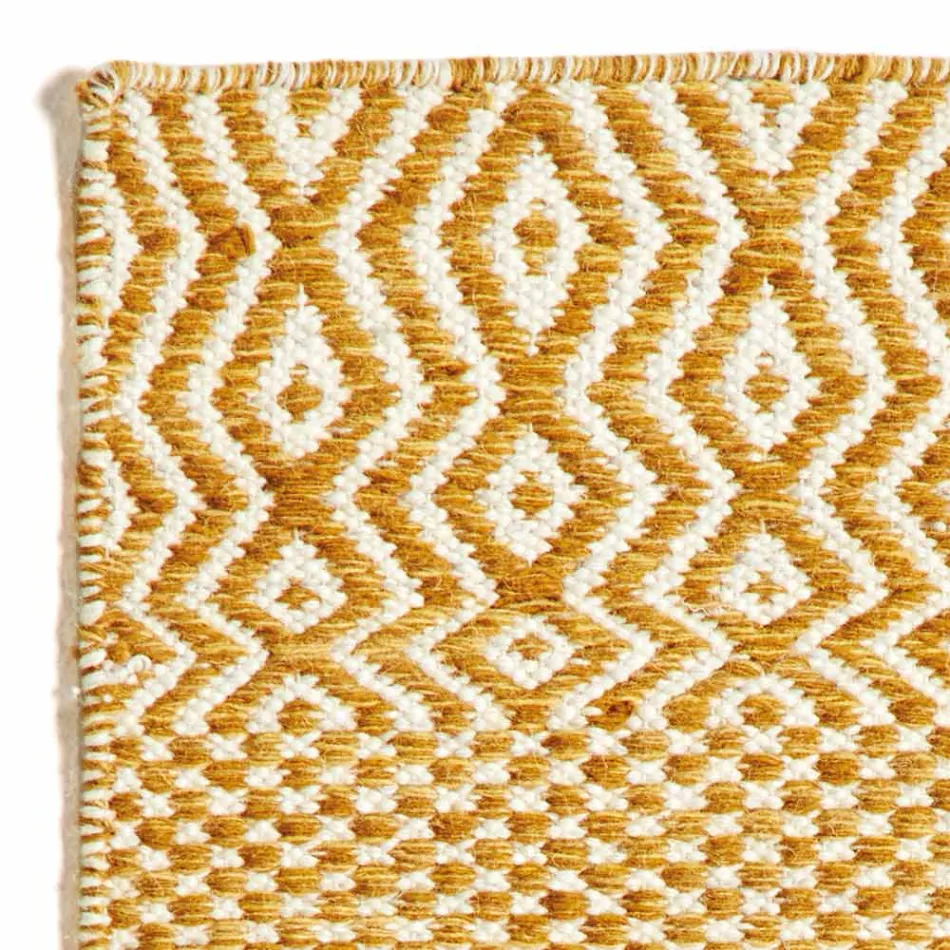 Tappeto da Salotto Design Moderno in Lana e Cotone Fatto a Mano - Minera Viadurini