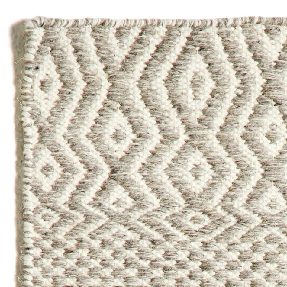 Tappeto da Salotto Design Moderno in Lana e Cotone Fatto a Mano - Minera Viadurini