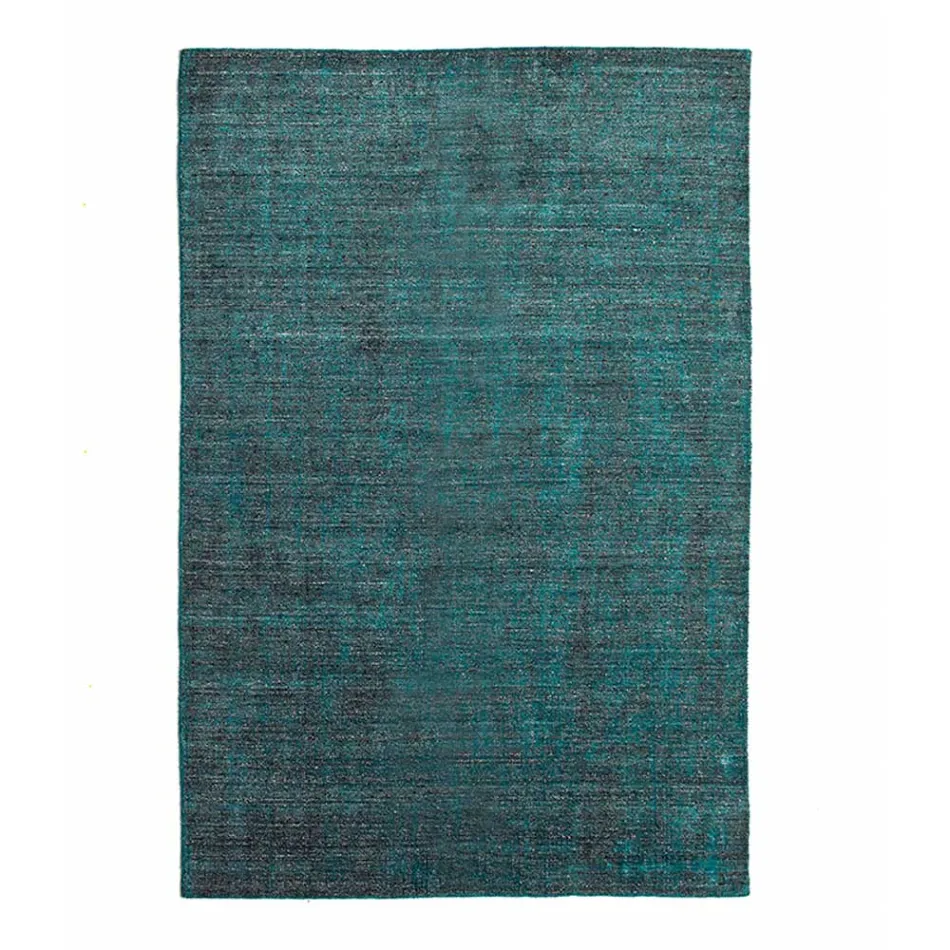 Tappeto da Salotto Prodotto su Telaio Manuale in Viscosa Lana e Cotone - Cristel Viadurini