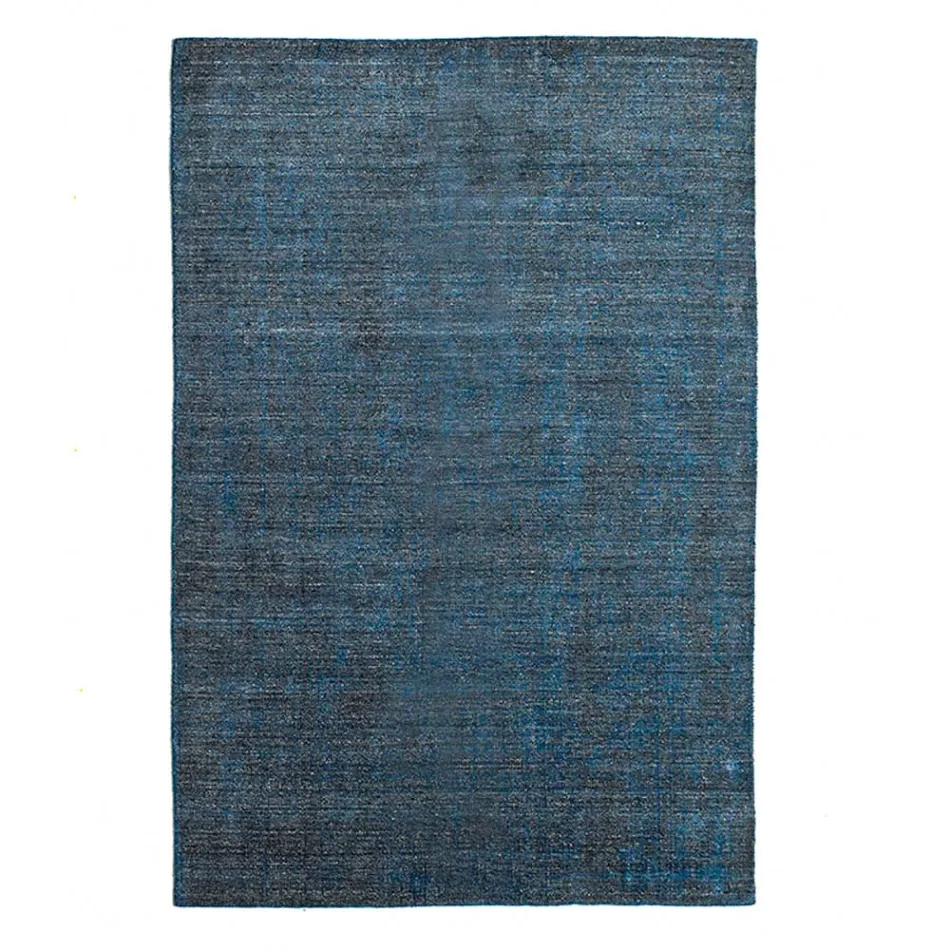 Tappeto da Salotto Prodotto su Telaio Manuale in Viscosa Lana e Cotone - Cristel Viadurini