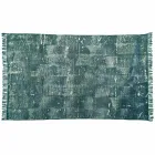 Tappeto Etnico Colorato Rettangolare in Tessuto con Nappe – Fibraù Viadurini