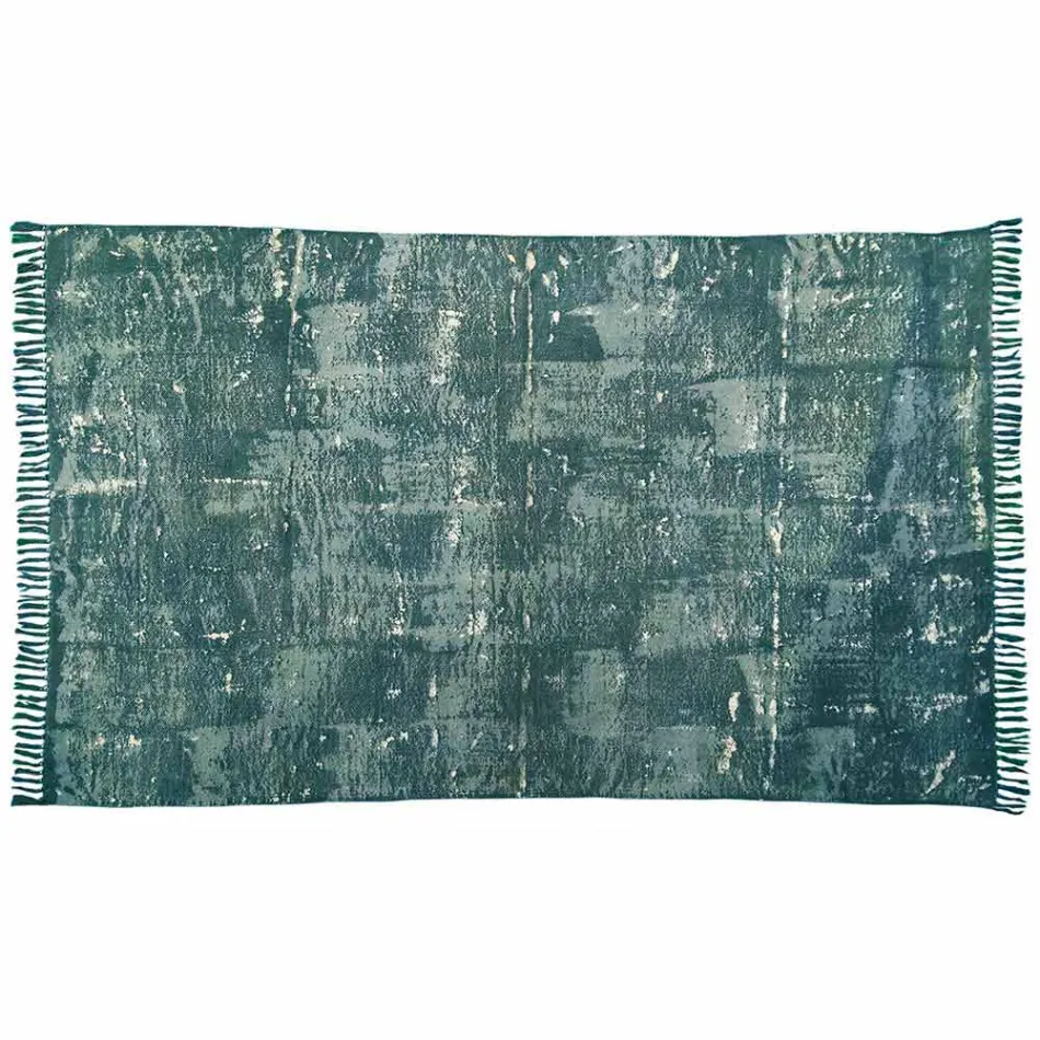 Tappeto Etnico Colorato Rettangolare in Tessuto con Nappe – Fibraù Viadurini