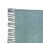 Tappeto Etnico Colorato Rettangolare in Tessuto con Nappe – Fibraù Viadurini