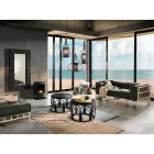 Tappeto Etnico Colorato Rettangolare in Tessuto con Nappe – Fibraù Viadurini