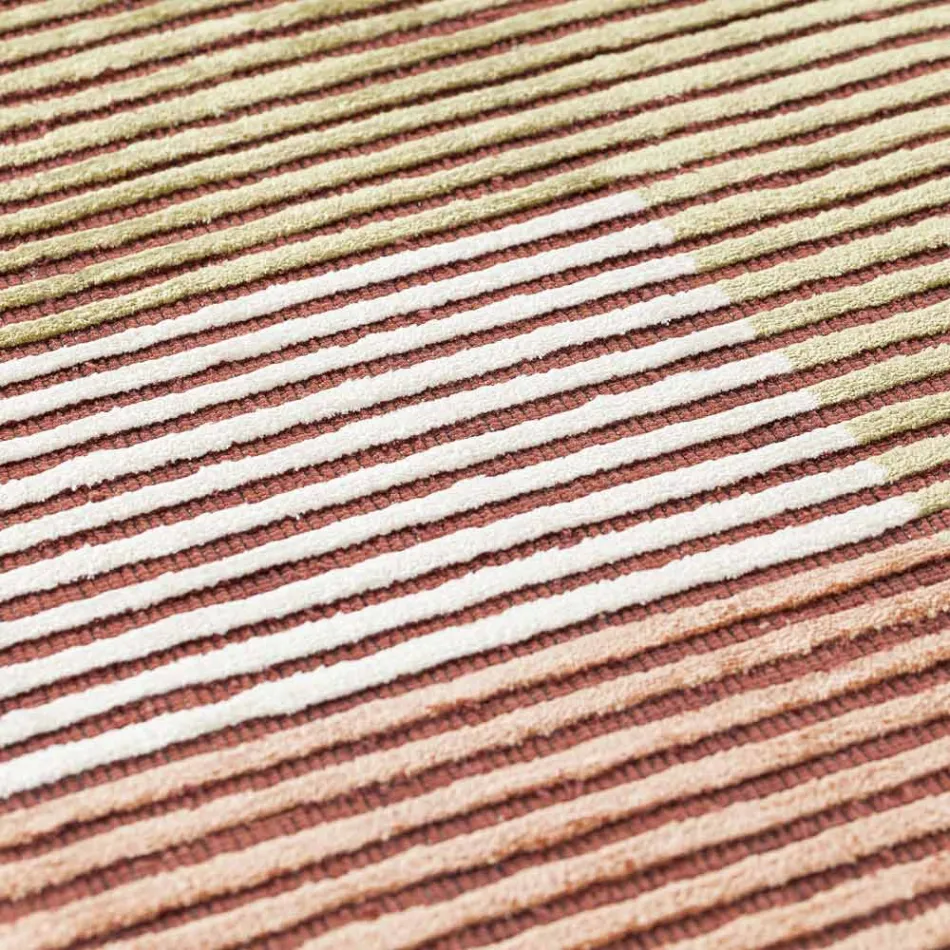 Tappeto Fatto a Mano Componibile Colorato in Viscosa Tessuto in India - Gilberto Viadurini