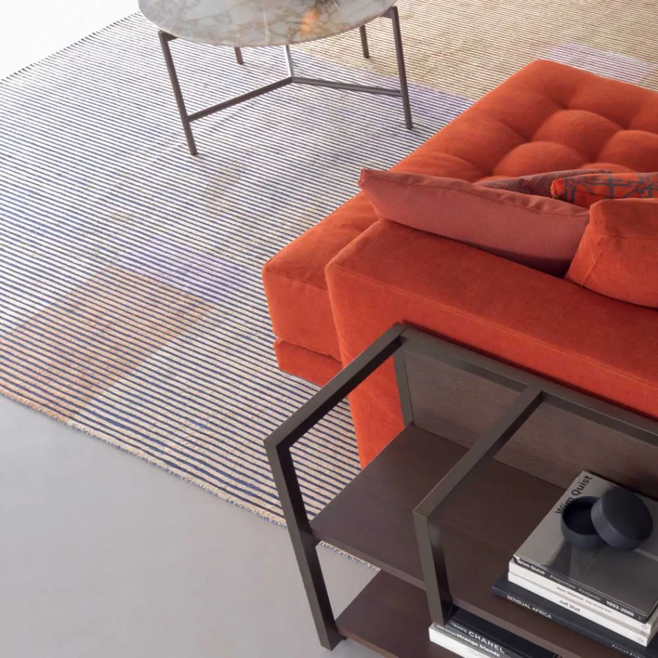 Tappeto Fatto a Mano Componibile Colorato in Viscosa Tessuto in India - Gilberto Viadurini