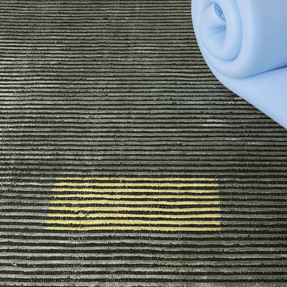 Tappeto Fatto a Mano Componibile Colorato in Viscosa Tessuto in India - Gilberto Viadurini