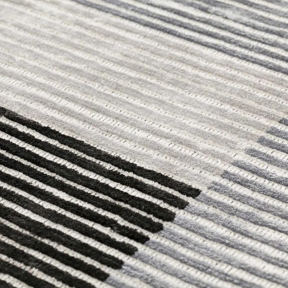 Tappeto Fatto a Mano Componibile Colorato in Viscosa Tessuto in India - Gilberto Viadurini