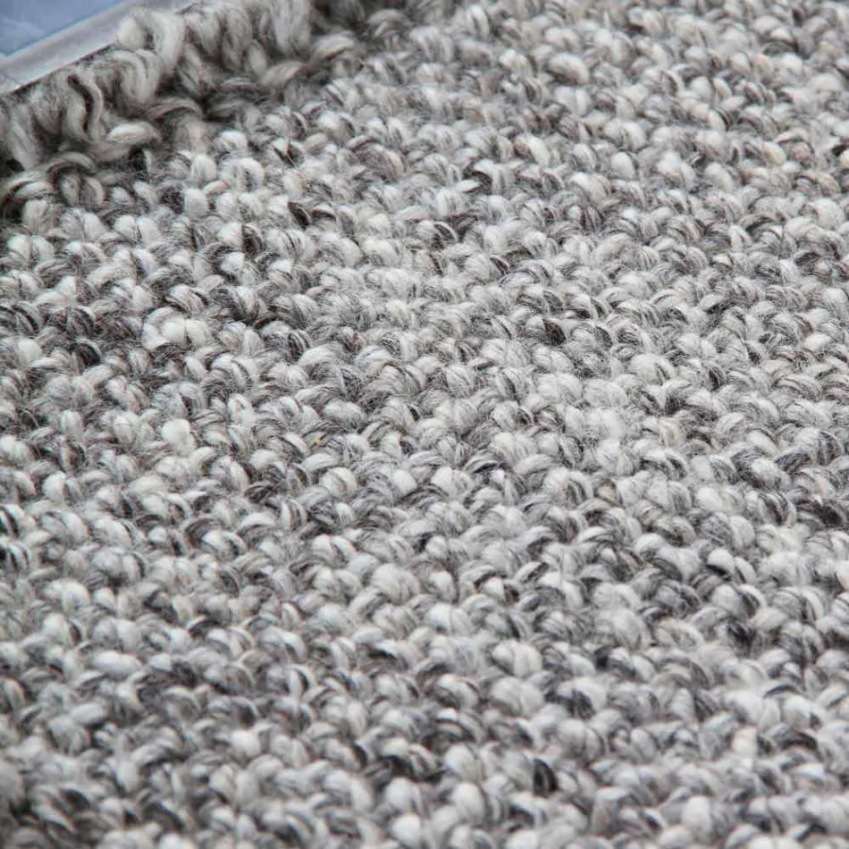 Tappeto Frangiato in Lana di Design Grande e Moderno Nero o Crema - Jacqueline Viadurini