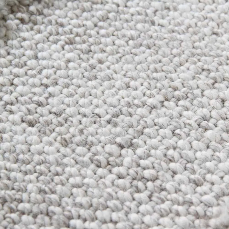 Tappeto Frangiato in Lana di Design Grande e Moderno Nero o Crema - Jacqueline Viadurini