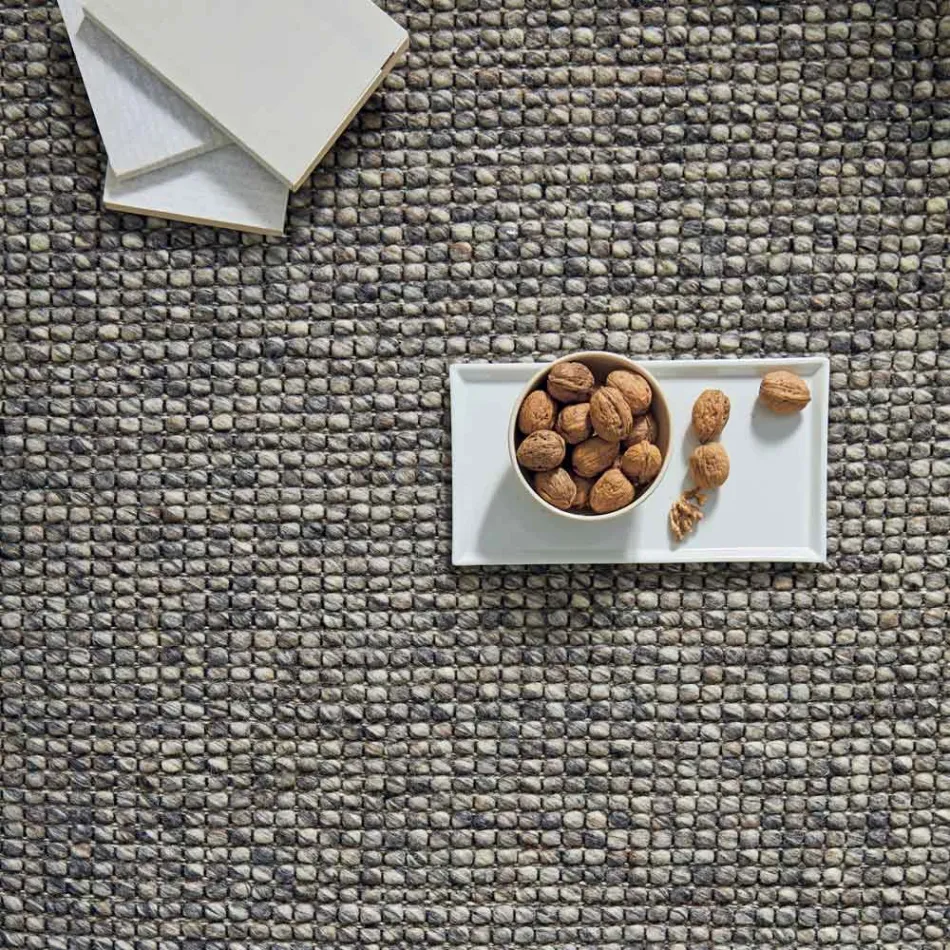 Tappeto Moderno in Lana e Cotone Tessuto a Mano da Soggiorno - Relitto Viadurini