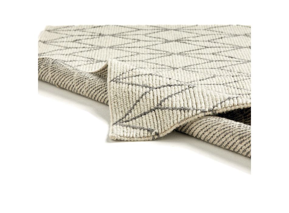 Tappeto Moderno Tessuto a Mano con Design Geometrico in Lana da Salotto - Geome Viadurini