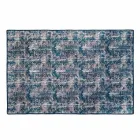 Tappeto Rettangolare in Cotone Kilim Blu con Patchwork Colorato - Fibra Viadurini