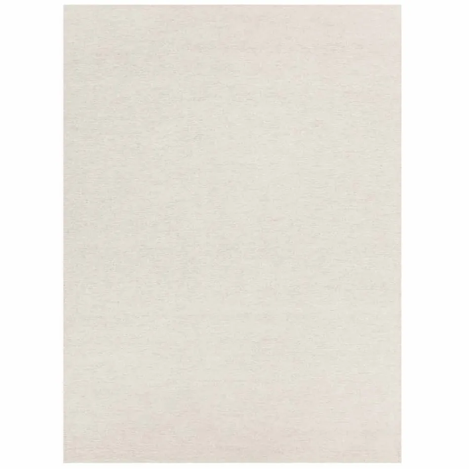 Tappeto Rettangolare in Lana e Cotone Marrone o Crema di Design Moderno - Kuta Viadurini