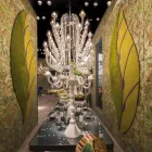 Tappeto Salotto a Forma di Foglia in Lana Taftato a Mano Made in Italy - Acino Viadurini