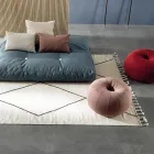 Tappeto Salotto in Lana e Cotone con Design Geometrico Moderno - Metria Viadurini