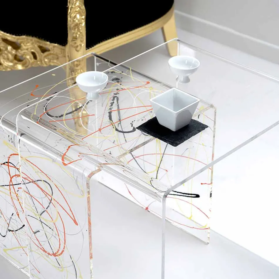 Tavolini di design in plexiglass colorato prodotti in Italia, Spinoso Viadurini